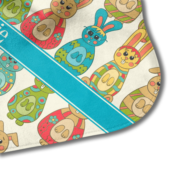 Fun Easter Bunnies Hooded Baby Towel- Detail Corner