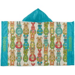 Fun Easter Bunnies Kids Hooded Towel (Personalized)