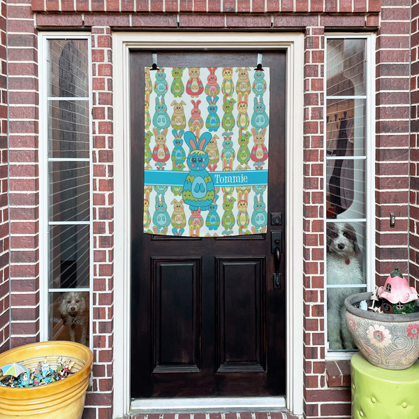 Fun Easter Bunnies House Flags - Double Sided - (Over the door) LIFESTYLE