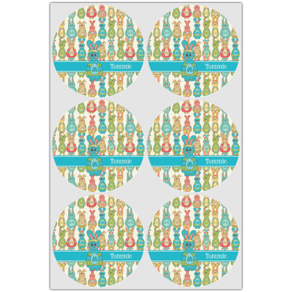 Fun Easter Bunnies Icing Circle - Large - Set of 6