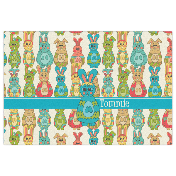 Fun Easter Bunnies Indoor / Outdoor Rug - 2'x3' - Front Flat