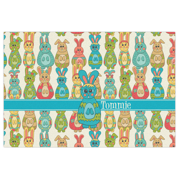 Fun Easter Bunnies Indoor / Outdoor Rug - 4'x6' - Front Flat