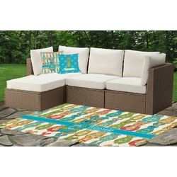 Fun Easter Bunnies Indoor / Outdoor Rug - Custom Size w/ Name or Text