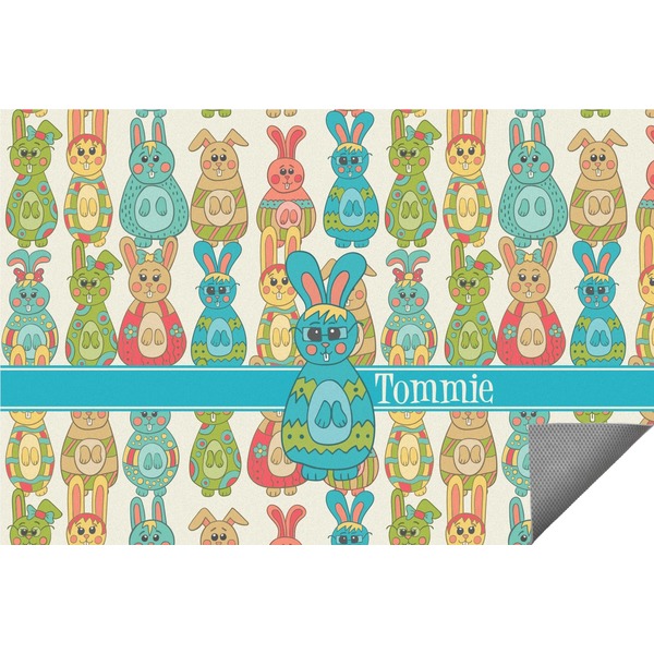 Custom Fun Easter Bunnies Indoor / Outdoor Rug - 4'x6' (Personalized)