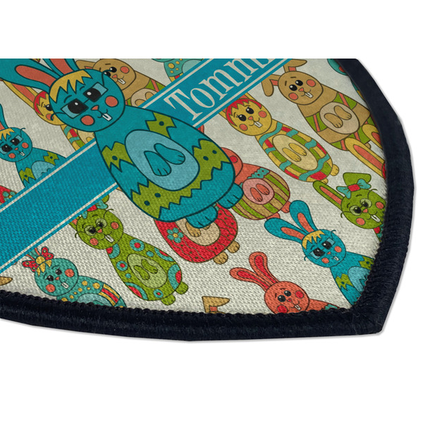 Fun Easter Bunnies Iron on Shield 3 Detail