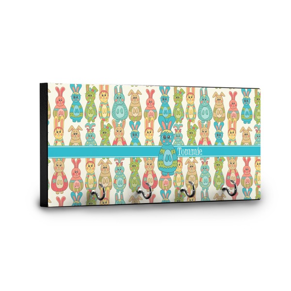 Fun Easter Bunnies Key Hanger - Front View with Hooks