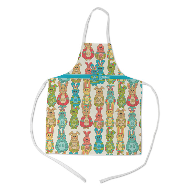Custom Fun Easter Bunnies Kid's Apron w/ Name or Text