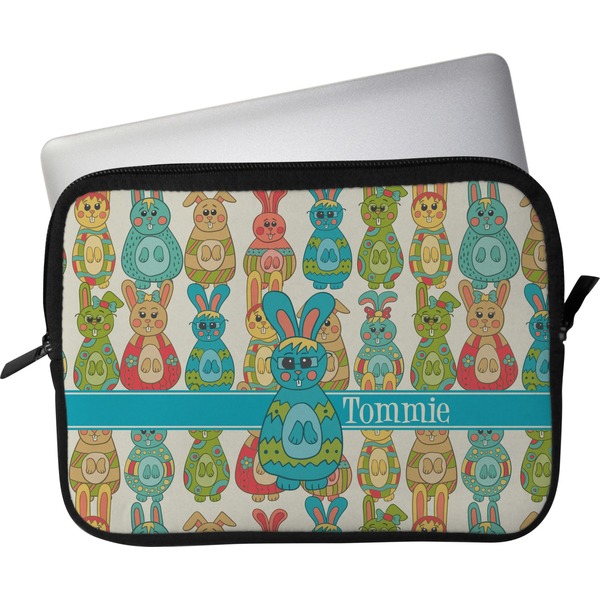 Custom Fun Easter Bunnies Laptop Sleeve / Case - 11" (Personalized)