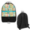 Fun Easter Bunnies Large Backpack - Black - Front & Back View