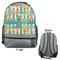Fun Easter Bunnies Large Backpack - Gray - Front & Back View