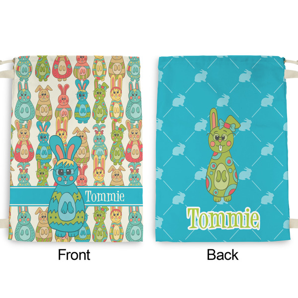 Fun Easter Bunnies Large Laundry Bag - Front & Back View