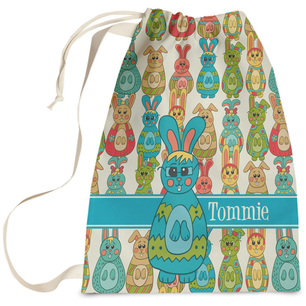 Custom Fun Easter Bunnies Laundry Bag - Large (Personalized)
