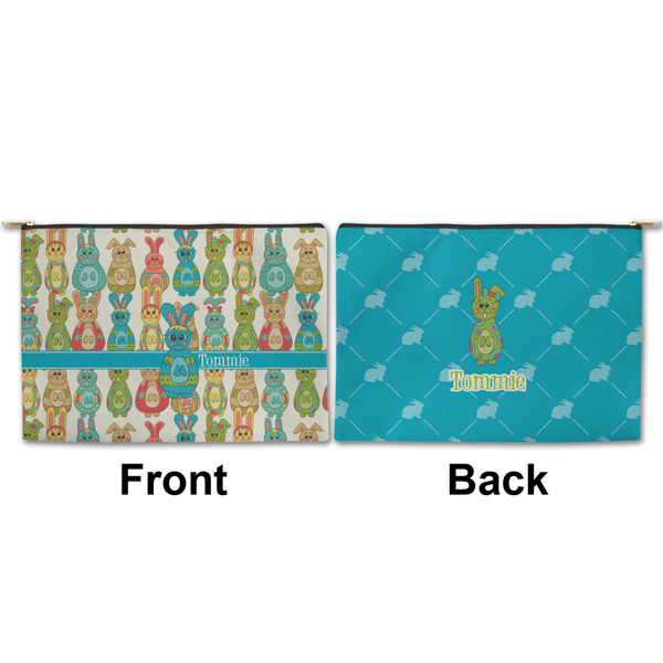 Fun Easter Bunnies Large Zipper Pouch Approval (Front and Back)