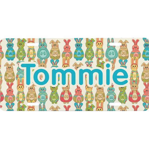Custom Fun Easter Bunnies Front License Plate (Personalized)
