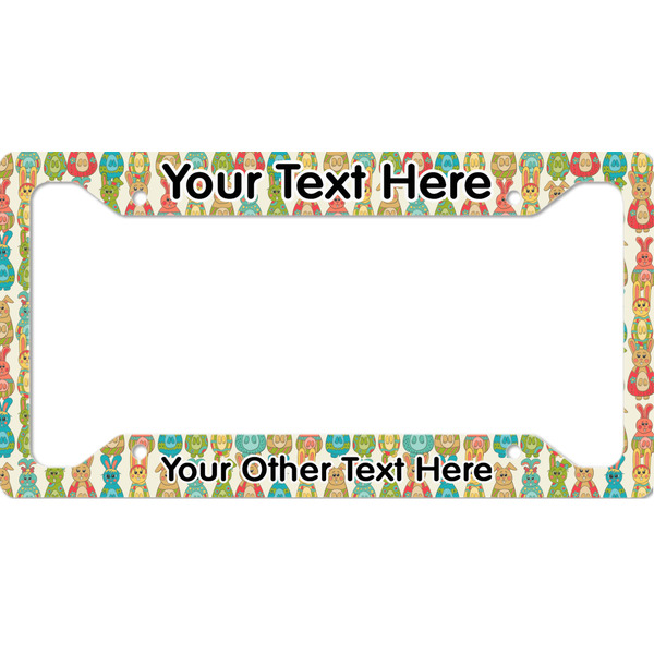 Custom Fun Easter Bunnies License Plate Frame - Style A (Personalized)