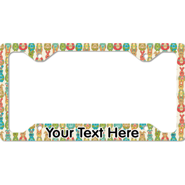 Custom Fun Easter Bunnies License Plate Frame - Style C (Personalized)