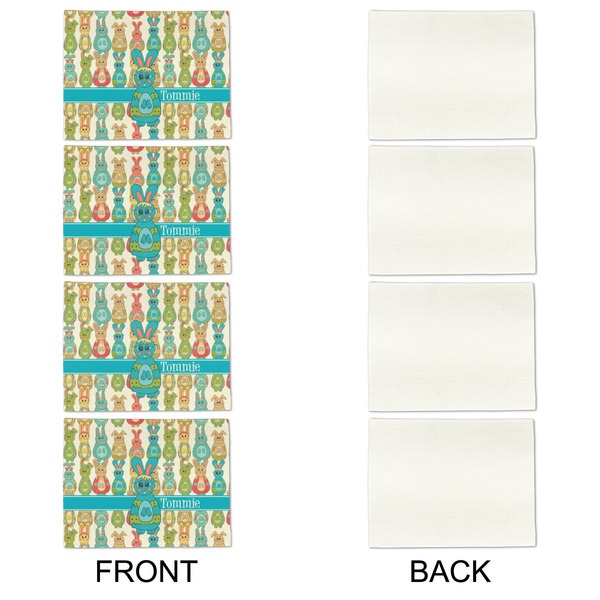 Fun Easter Bunnies Linen Placemat - APPROVAL Set of 4 (single sided)