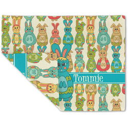 Fun Easter Bunnies Double-Sided Linen Placemat - Single w/ Name or Text