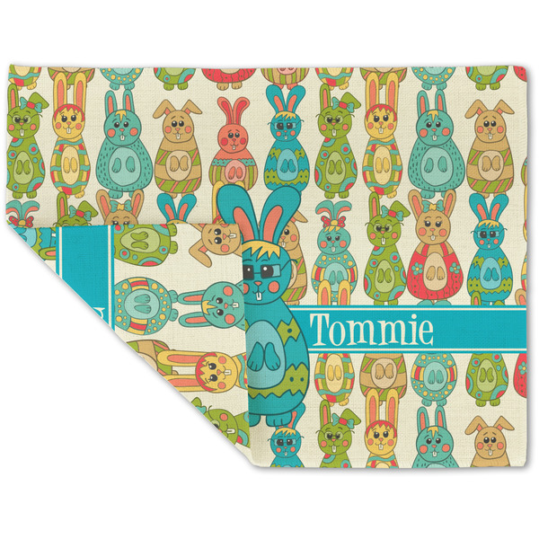 Fun Easter Bunnies Linen Placemat - Folded Corner (double side)