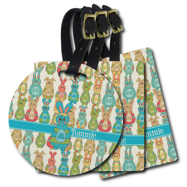 Custom Fun Easter Bunnies Plastic Luggage Tag (Personalized)