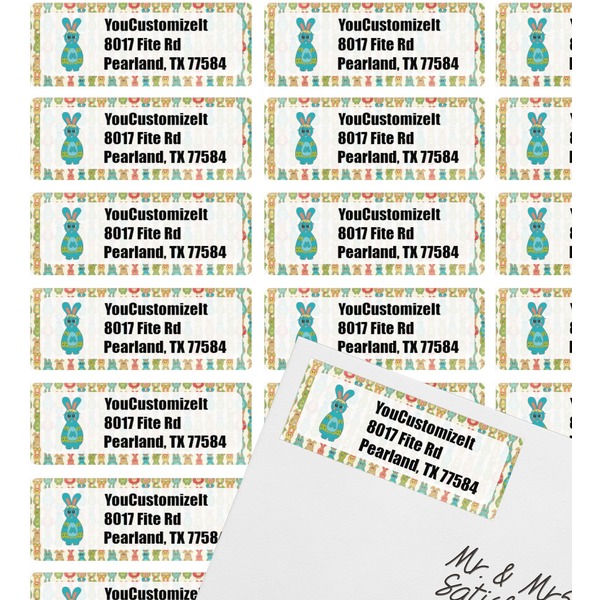 Fun Easter Bunnies Mailing Label on Envelope - Multiple Labels