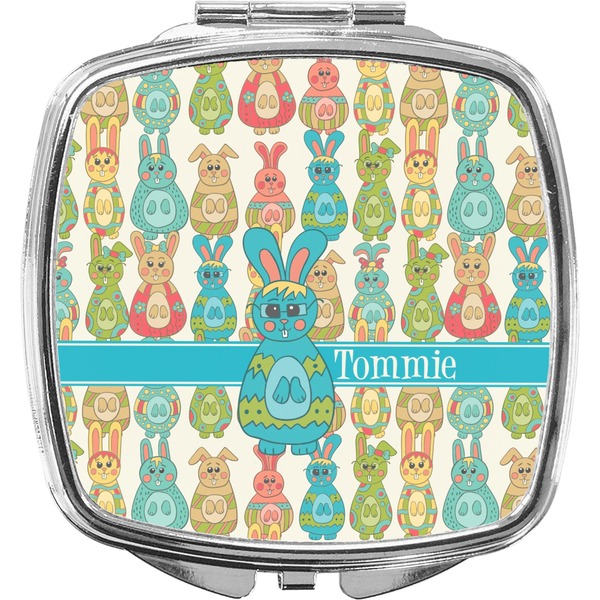 Custom Fun Easter Bunnies Compact Makeup Mirror (Personalized)