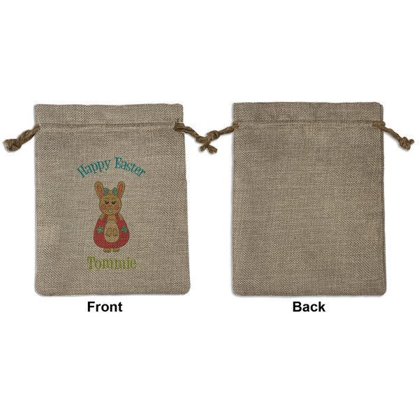 Fun Easter Bunnies Medium Burlap Gift Bag - Front Approval