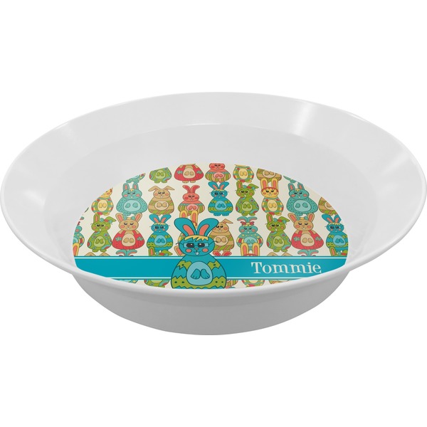 Custom Fun Easter Bunnies Melamine Bowl (Personalized)