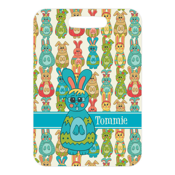 Fun Easter Bunnies Metal Luggage Tag - Front Without Strap