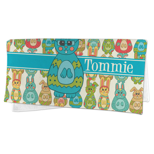 Fun Easter Bunnies Microfiber Dish Rag - FOLDED (half)