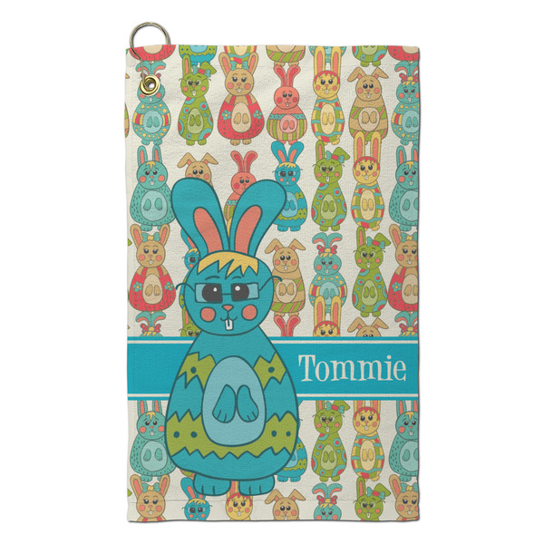 Custom Fun Easter Bunnies Microfiber Golf Towel - Small (Personalized)
