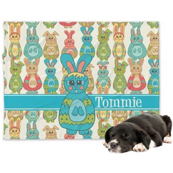 Fun Easter Bunnies Dog Blanket - Large (Personalized)