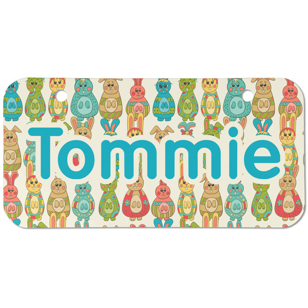 Custom Fun Easter Bunnies Mini/Bicycle License Plate (2 Holes) (Personalized)