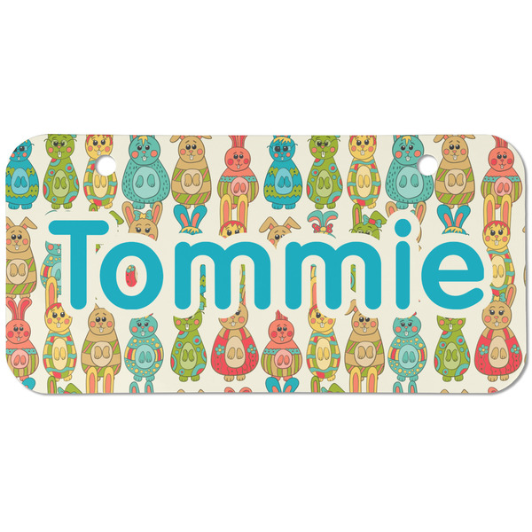 Fun Easter Bunnies Mini Bicycle License Plate - Two Holes