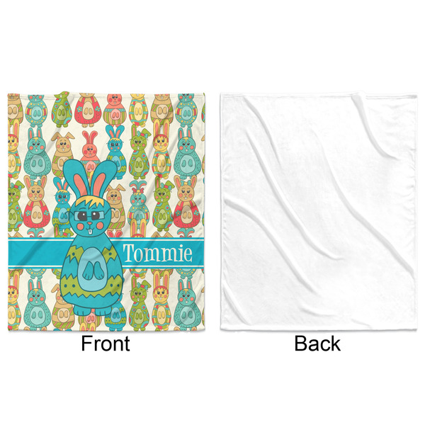 Fun Easter Bunnies Minky Blanket - 50"x60" - Single Sided - Front & Back