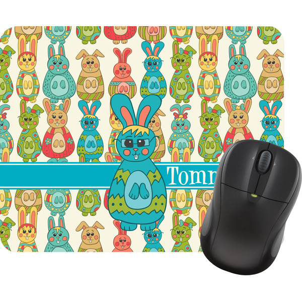 Custom Fun Easter Bunnies Rectangular Mouse Pad (Personalized)