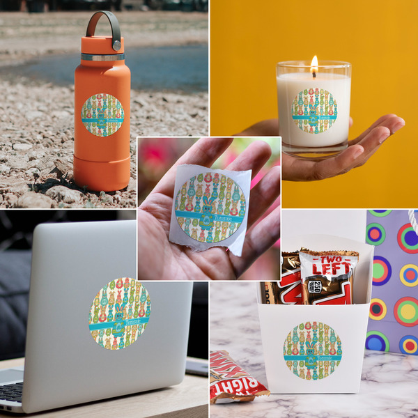 Fun Easter Bunnies Multipurpose Round Labels - In Context