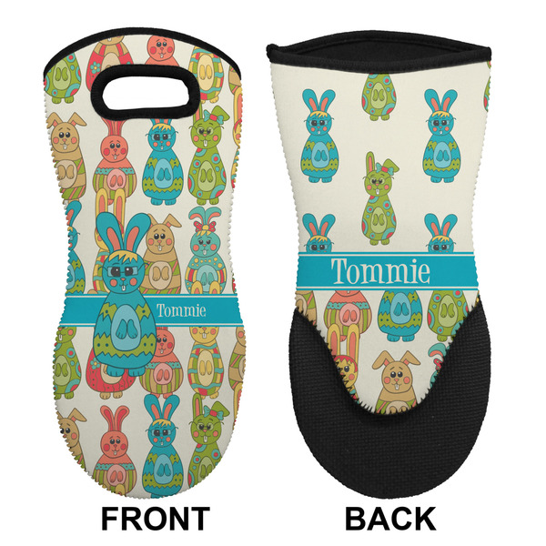Fun Easter Bunnies Neoprene Oven Mitt (Front & Back)