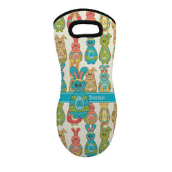 Fun Easter Bunnies Neoprene Oven Mitt w/ Name or Text