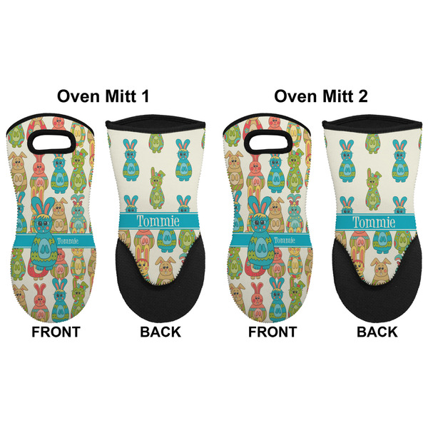 Fun Easter Bunnies Neoprene Oven Mitt - Set of 2 - Approval