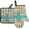 Fun Easter Bunnies Right Oven Mitt & Pot Holder Set w/ Name or Text