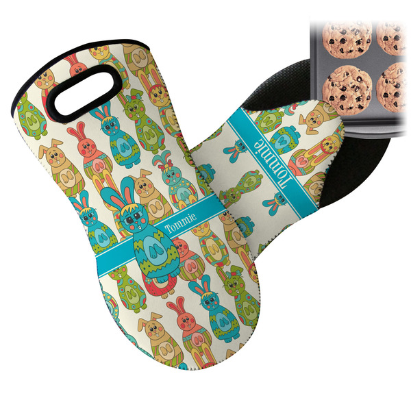 Fun Easter Bunnies Neoprene Oven Mitt