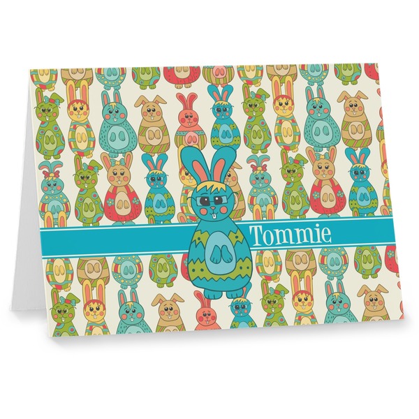 Custom Fun Easter Bunnies Note cards (Personalized)