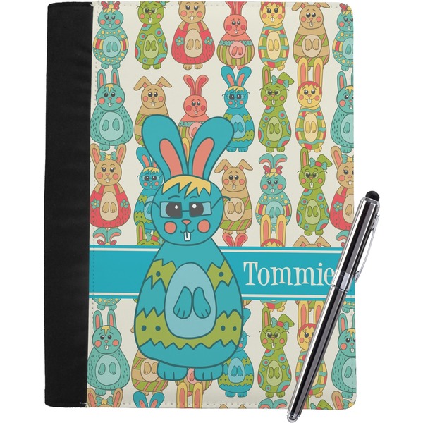 Custom Fun Easter Bunnies Notebook Padfolio - Large w/ Name or Text