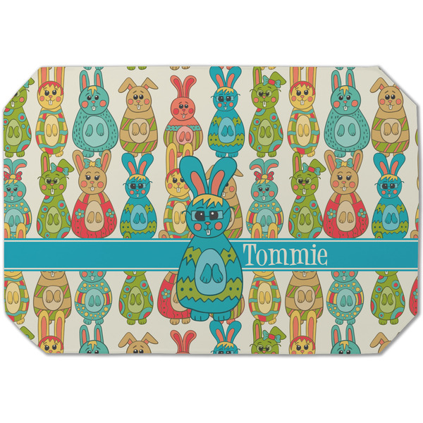 Custom Fun Easter Bunnies Dining Table Mat - Octagon (Single-Sided) w/ Name or Text
