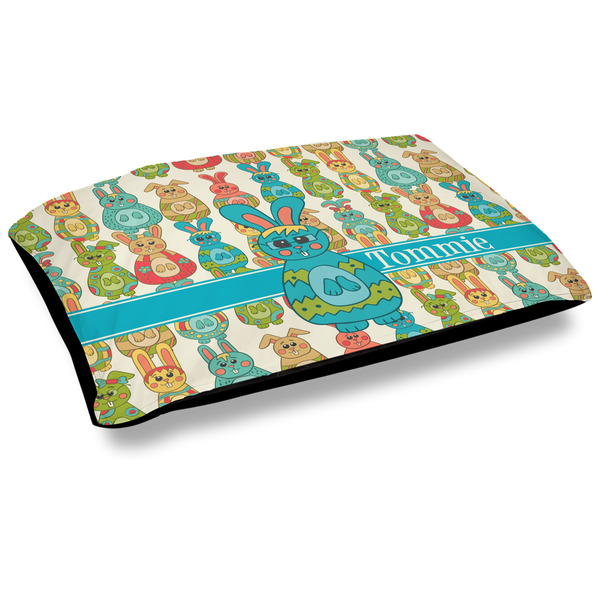Custom Fun Easter Bunnies Dog Bed w/ Name or Text