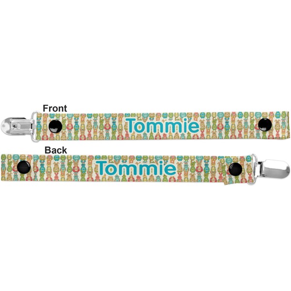 Fun Easter Bunnies Pacifier Clip - Front and Back