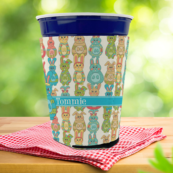 Fun Easter Bunnies Party Cup Sleeves - with bottom - Lifestyle
