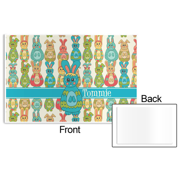 Fun Easter Bunnies Disposable Paper Placemat - Front & Back