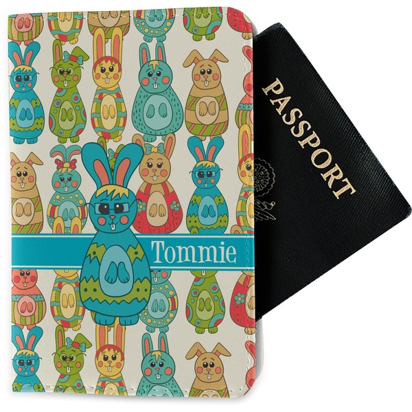 Custom Fun Easter Bunnies Passport Holder - Fabric (Personalized)